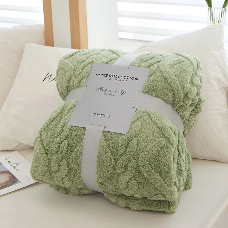 Soft Green Coral Fleece Blanket