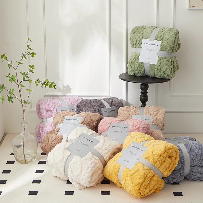 Soft Green Coral Fleece Blanket