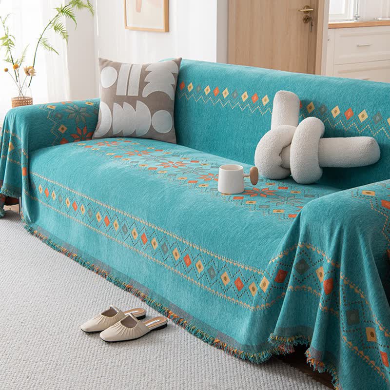 Elegant chenille sofa slipcover