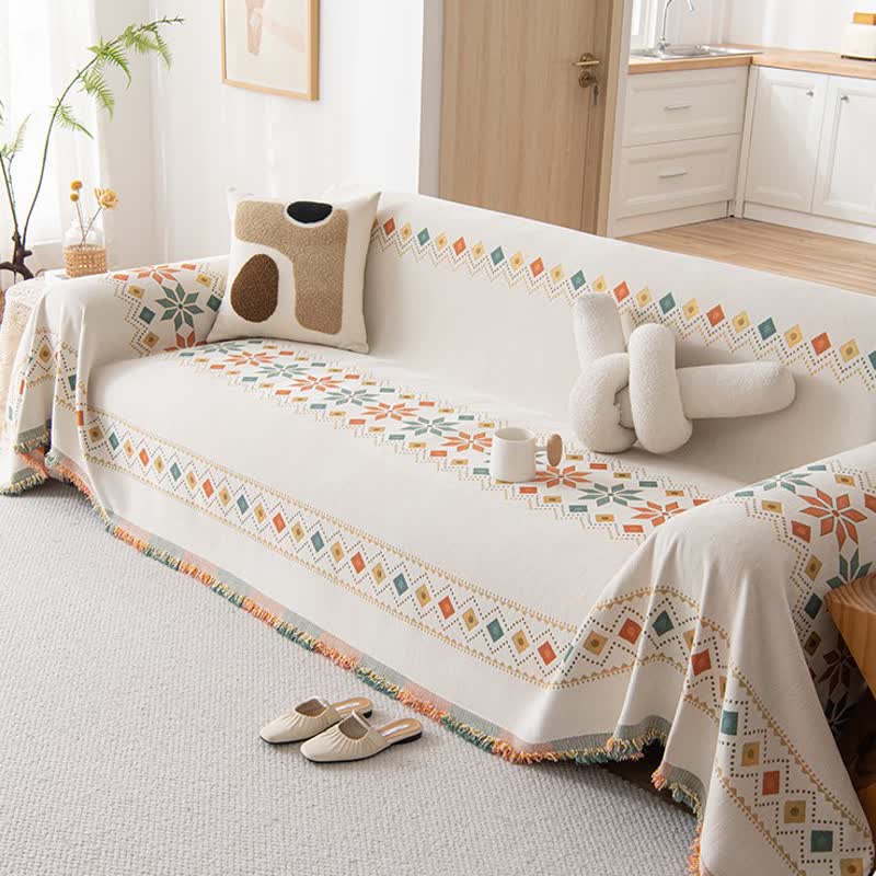 Elegant chenille sofa slipcover