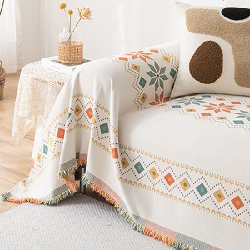 Elegant chenille sofa slipcover