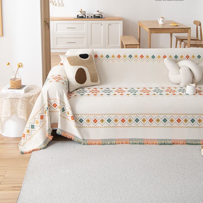 Elegant chenille sofa slipcover