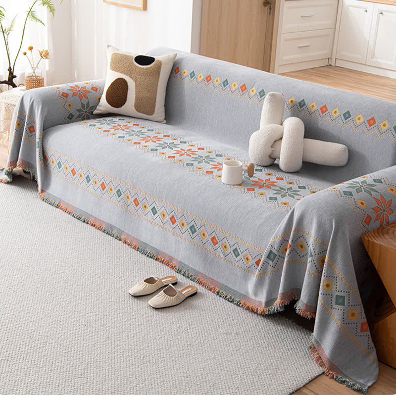Elegant chenille sofa slipcover
