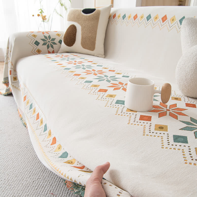 Elegant chenille sofa slipcover