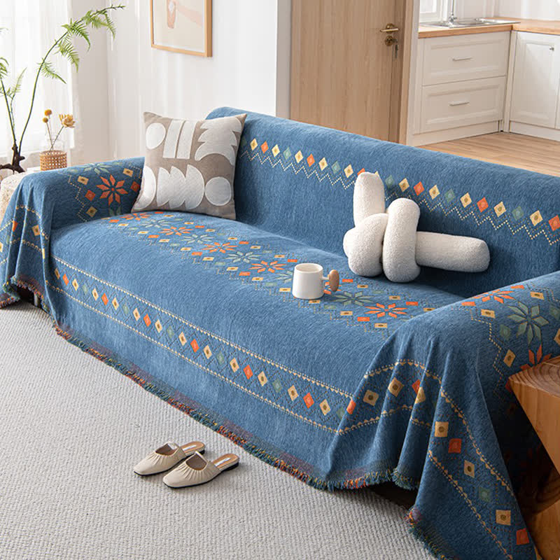 Elegant chenille sofa slipcover