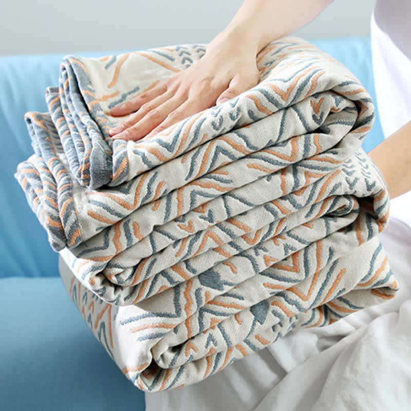 Reversible Cotton Striped Blanket – Ultra-Plush Sofa Cover, Decorative Throw for Cozy Comfort, Multiple Sizes Available 6