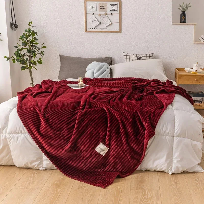 Warm autumn blanket made of flannel