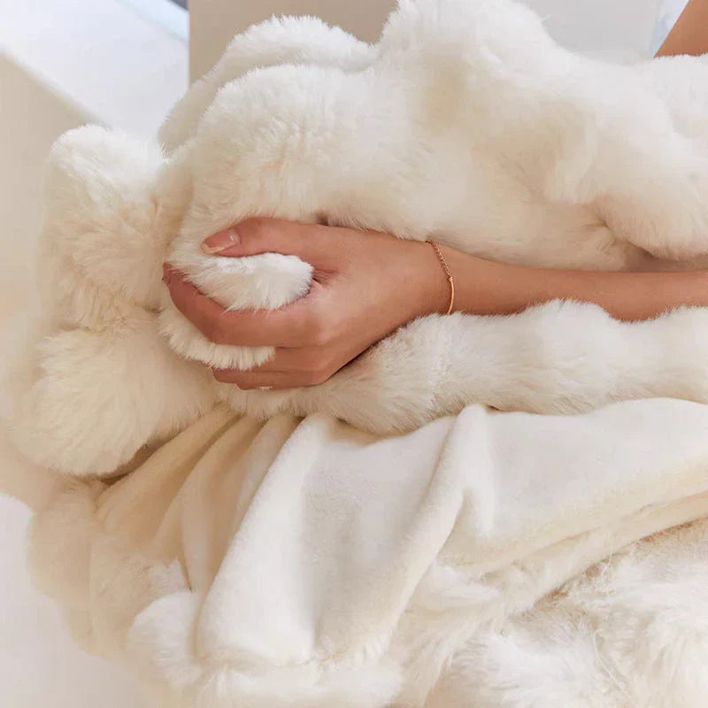 Luxury blanket made of soft faux fur