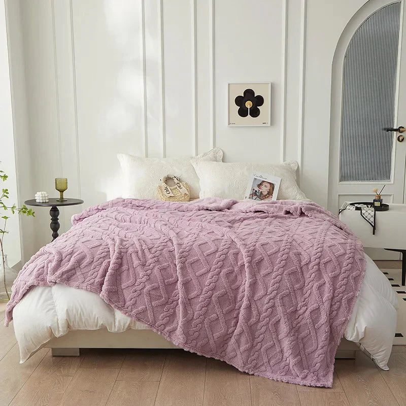Soft Green Coral Fleece Blanket