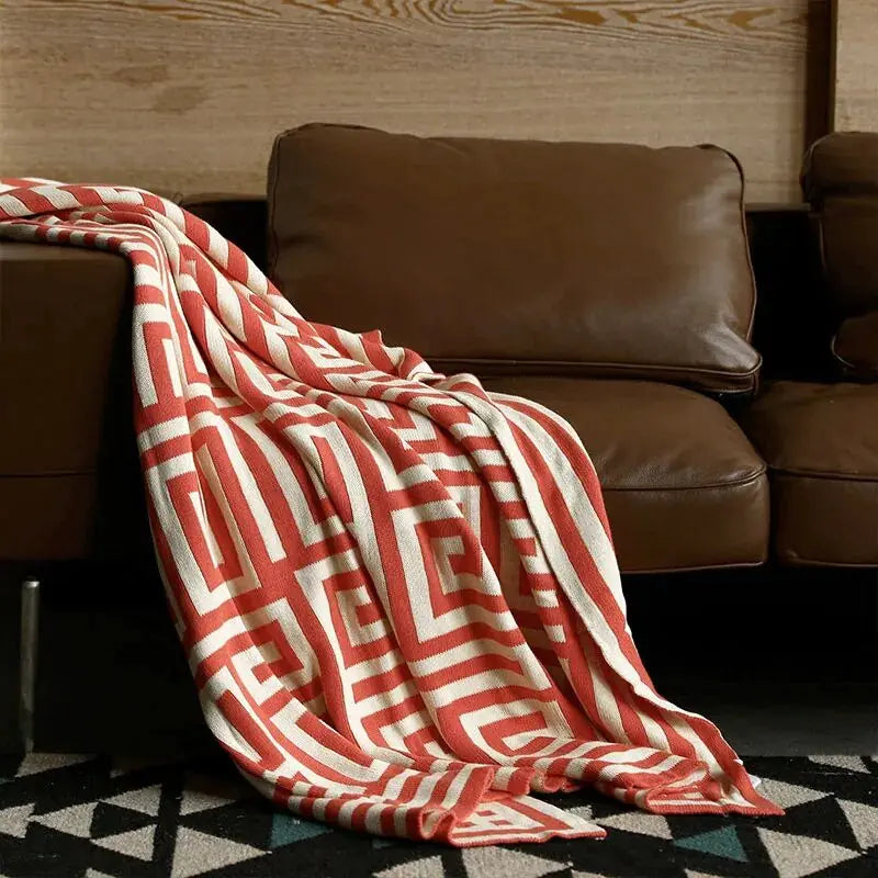 Modern geometric blanket