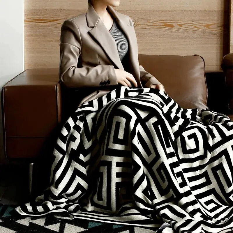 Modern geometric blanket