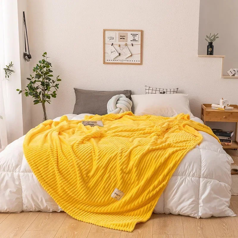 Warm autumn blanket made of flannel