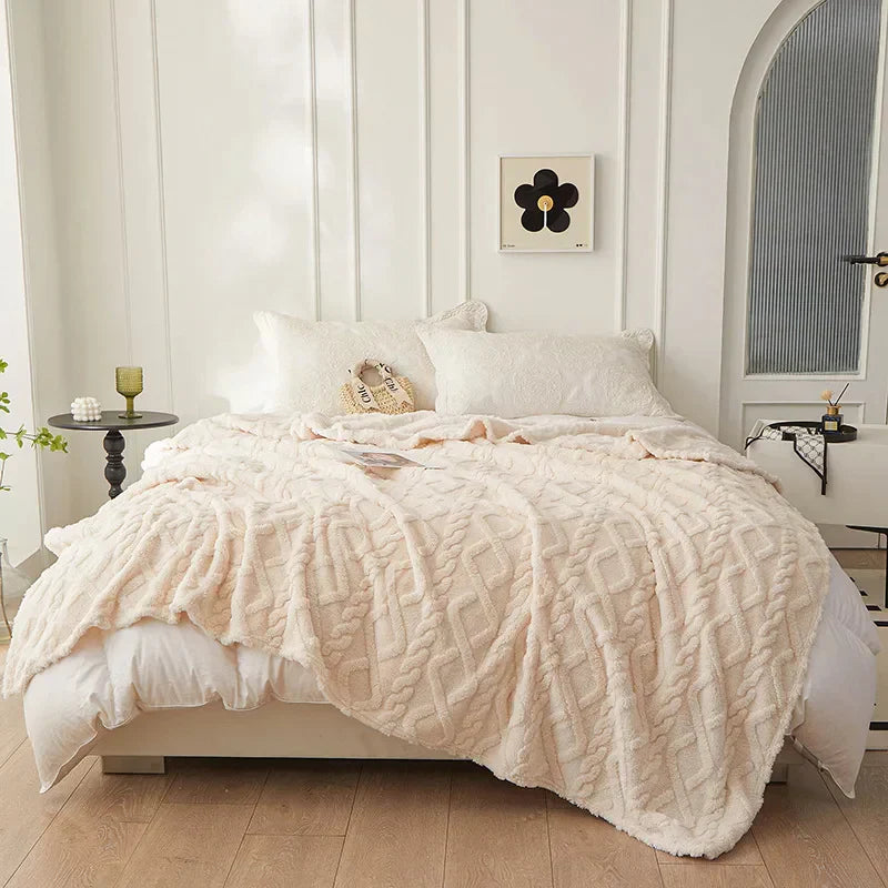 Soft Green Coral Fleece Blanket