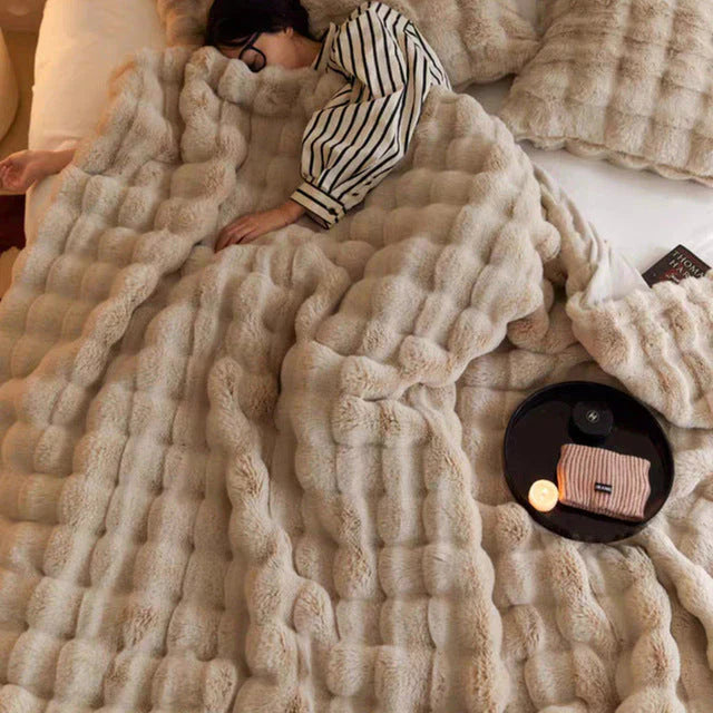 Luxury blanket made of soft faux fur