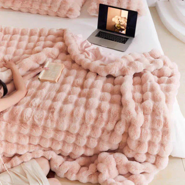 Luxury blanket made of soft faux fur