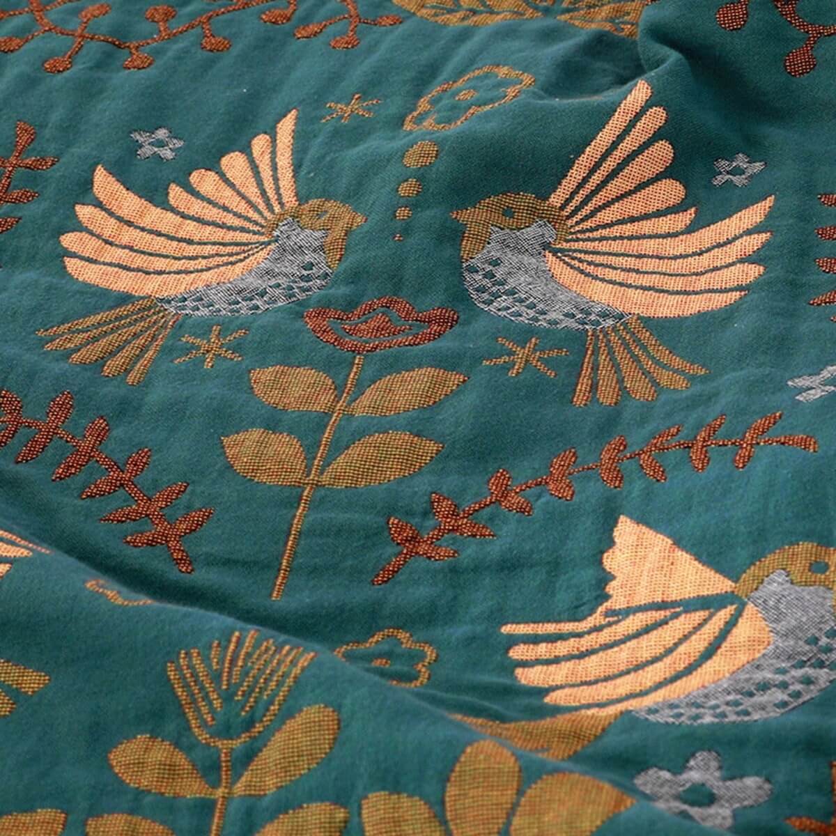 Reversible Scandinavian bird throw blanket – cozy & versatile – for every season