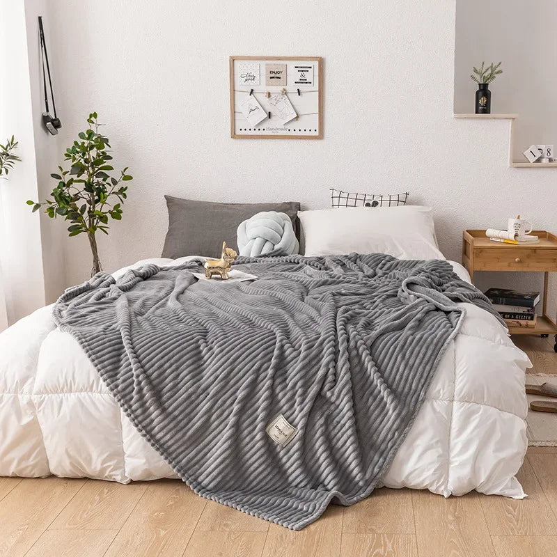 Warm autumn blanket made of flannel