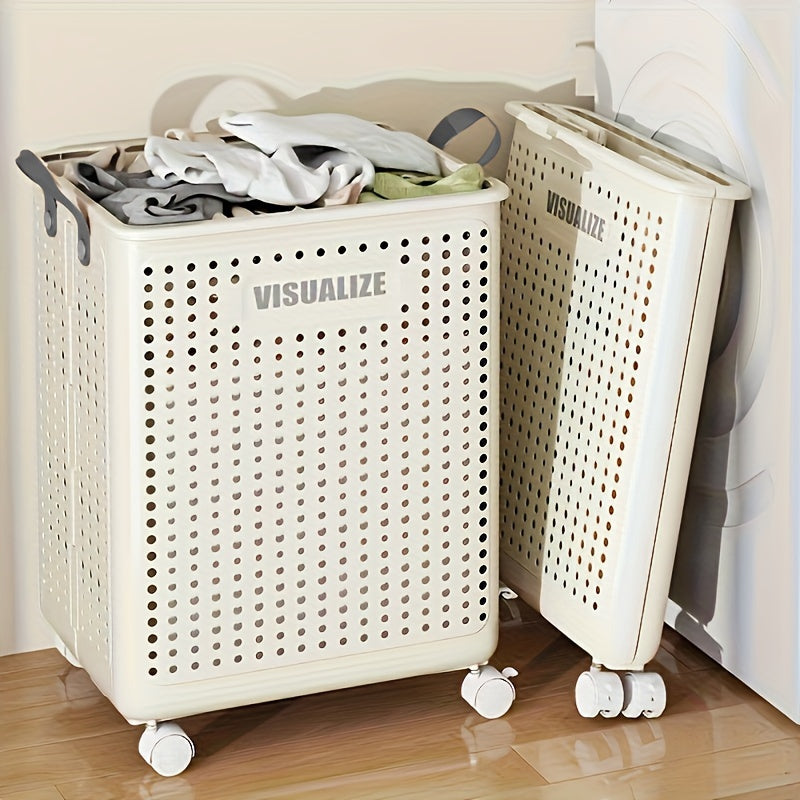 Foldable laundry box with castors