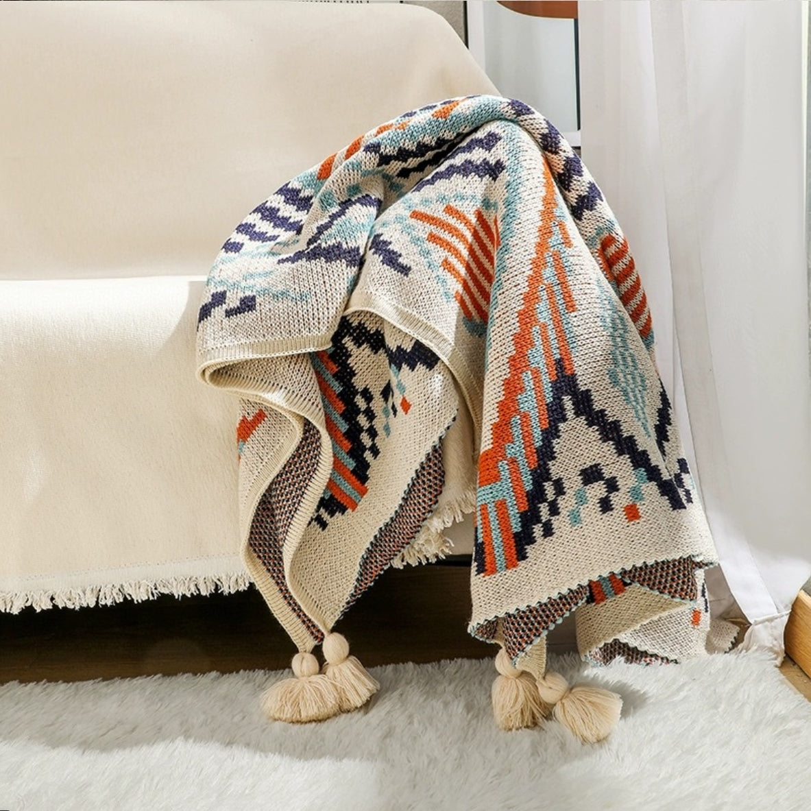Boho Beach Sunset Blanket
