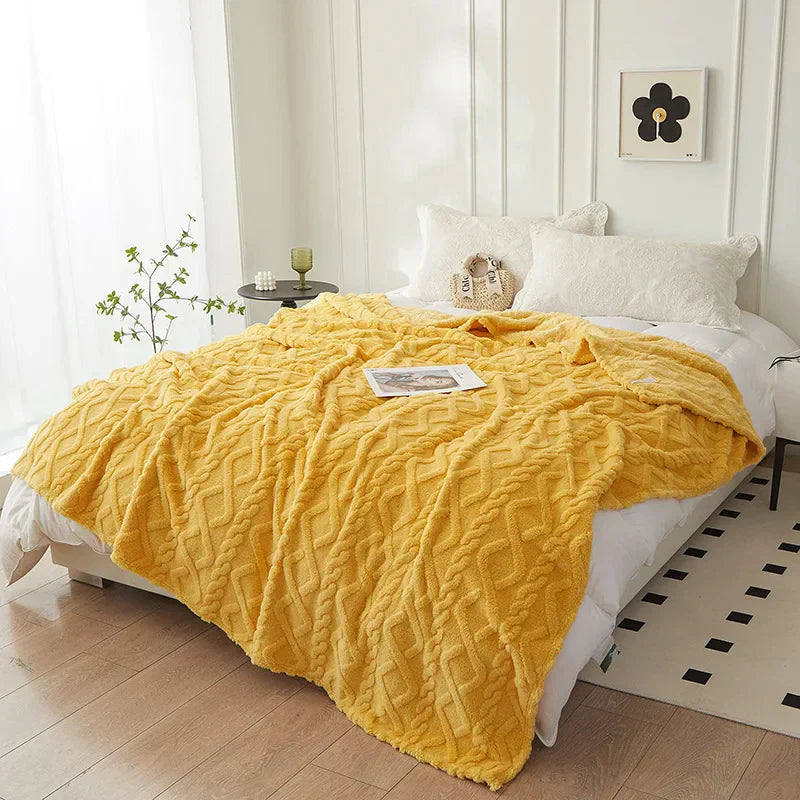 Soft Green Coral Fleece Blanket