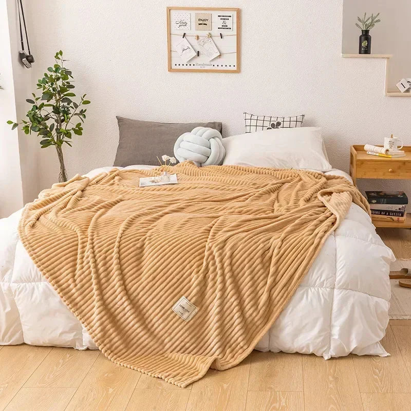 Warm autumn blanket made of flannel