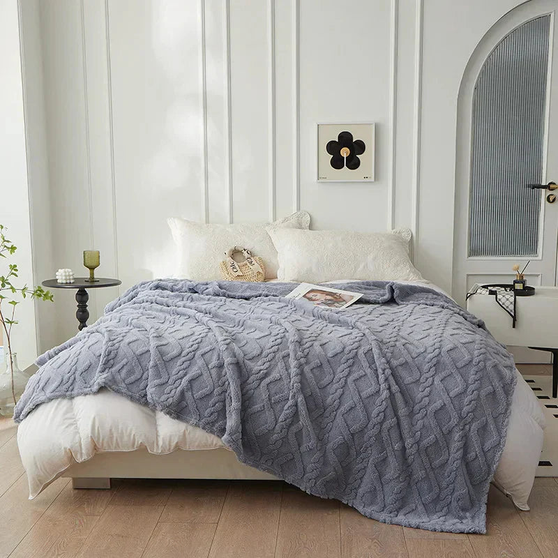 Soft Green Coral Fleece Blanket