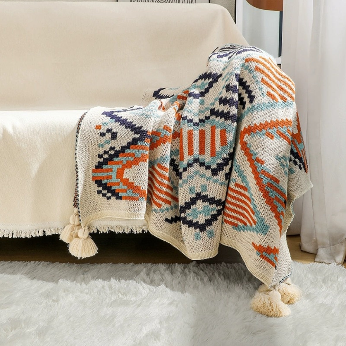 Boho Beach Sunset Blanket