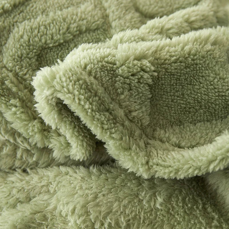 Soft Green Coral Fleece Blanket