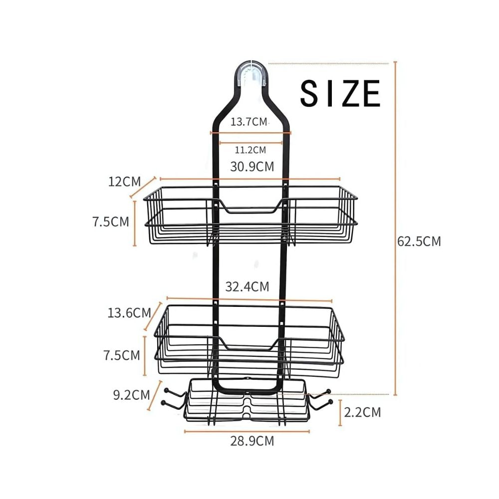 Variant image for Three Layer Shower Organizer Caddy - Durable Iron Wall-Mounted Bathroom Storage and Shower Organizer for Essentials-3