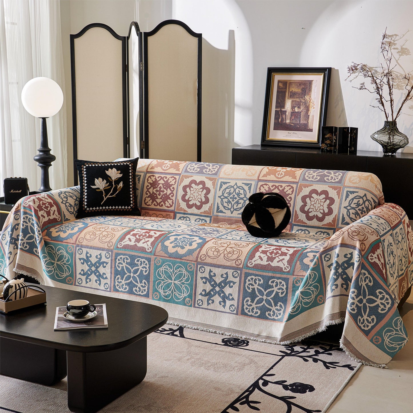 Charming ethnic style sofa/couch throw cover