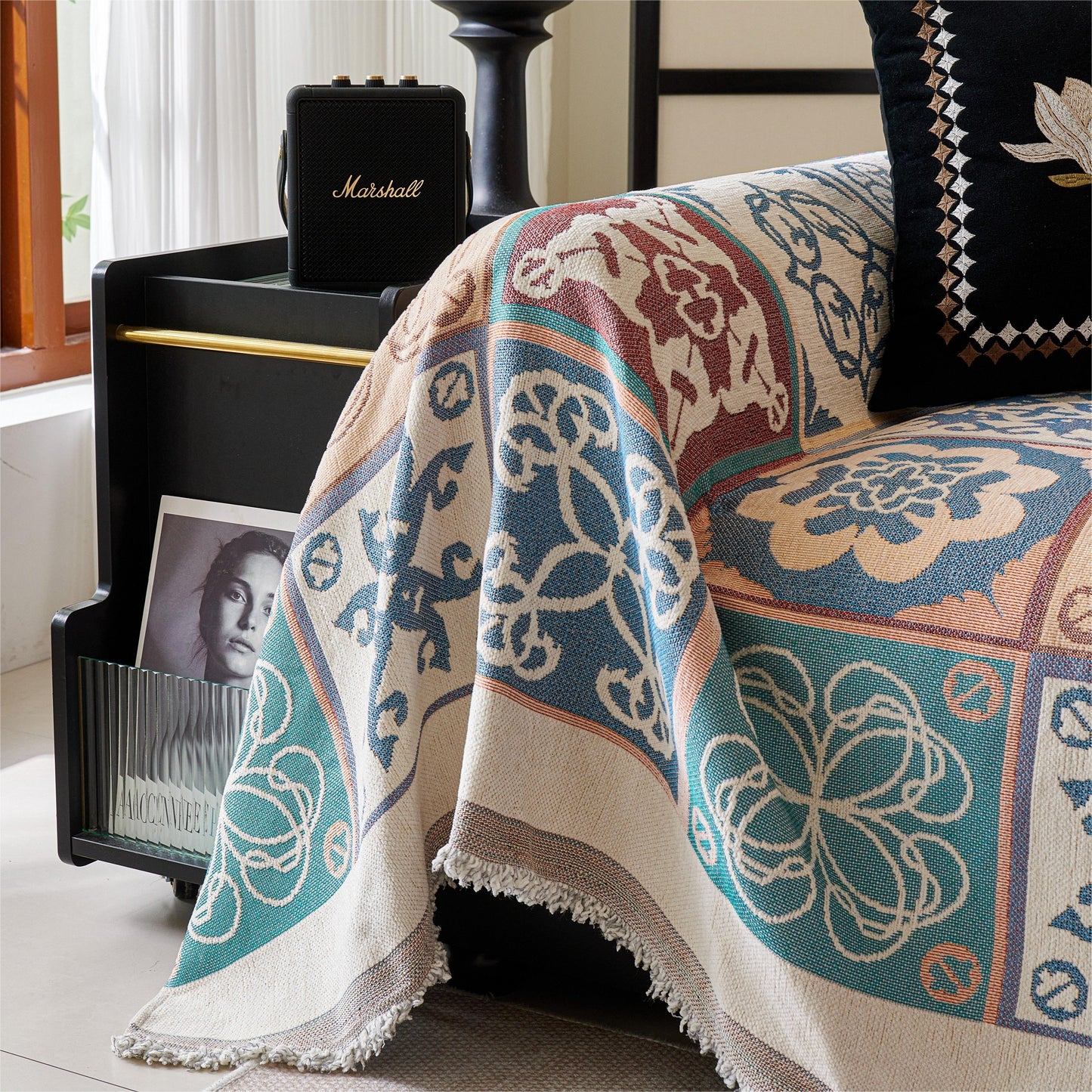 Charming ethnic style sofa/couch throw cover