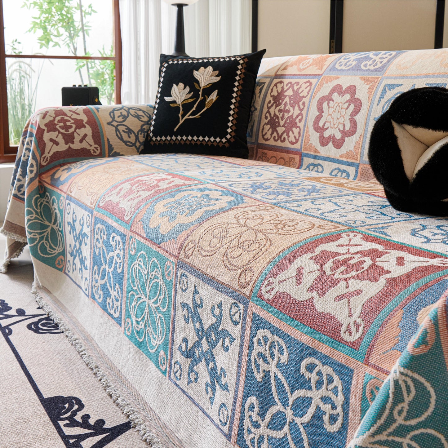 Charming ethnic style sofa/couch throw cover