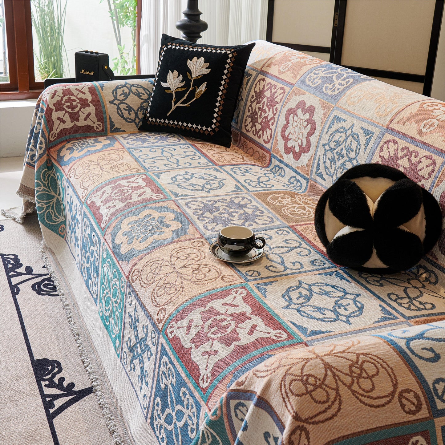 Charming ethnic style sofa/couch throw cover