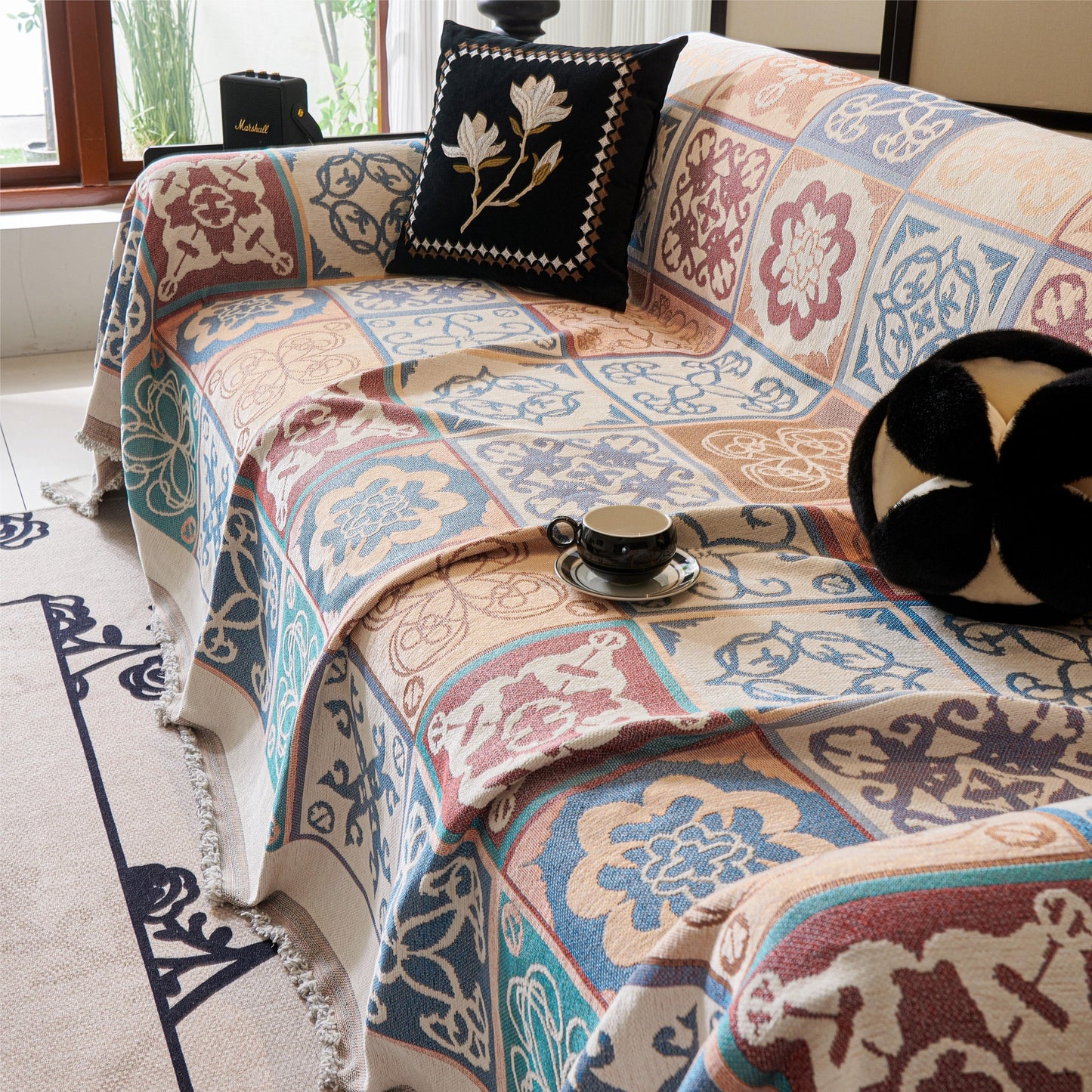 Charming ethnic style sofa/couch throw cover