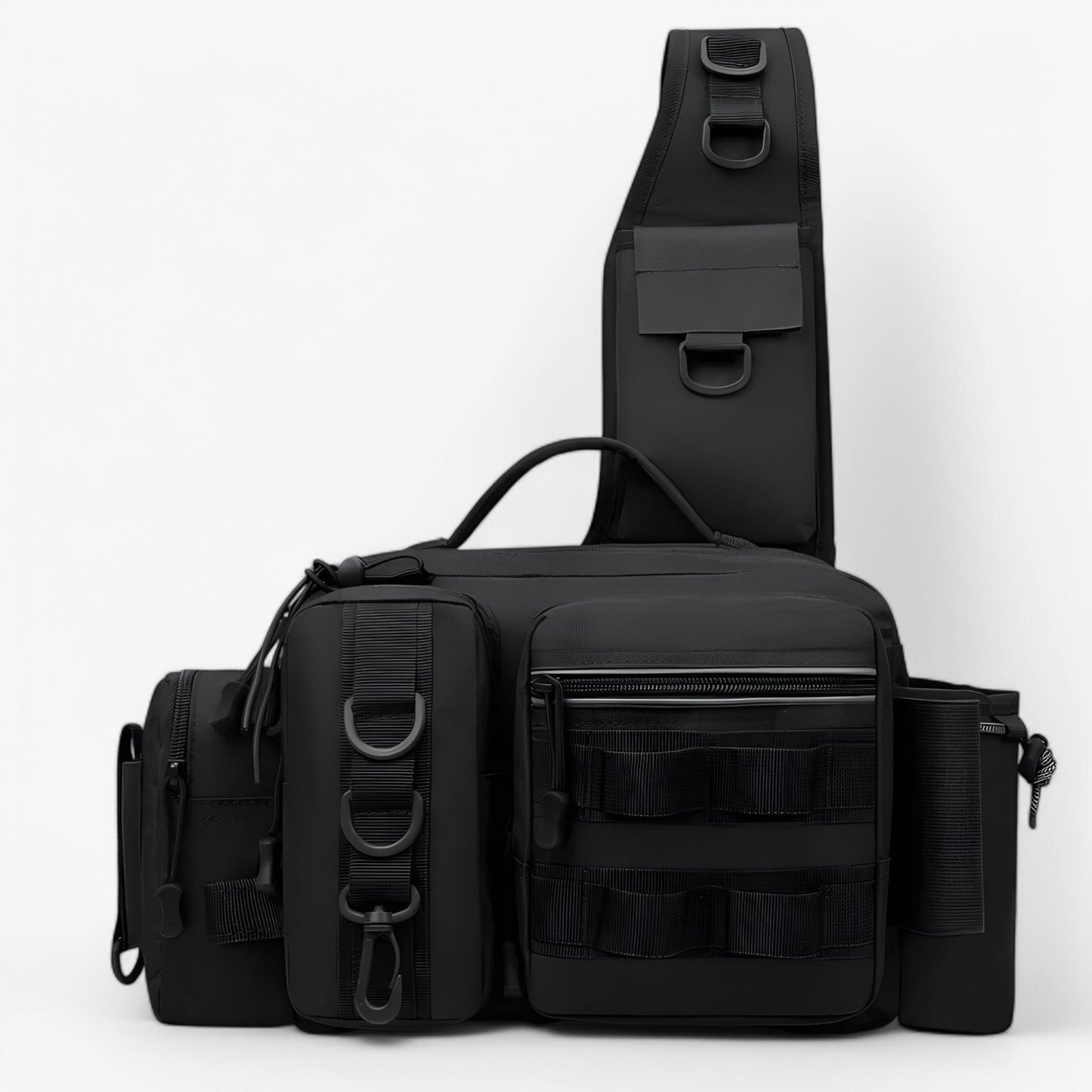 Fishing Tackle Backpack with Rod Holder – Dual-Layer 600D Nylon Bag