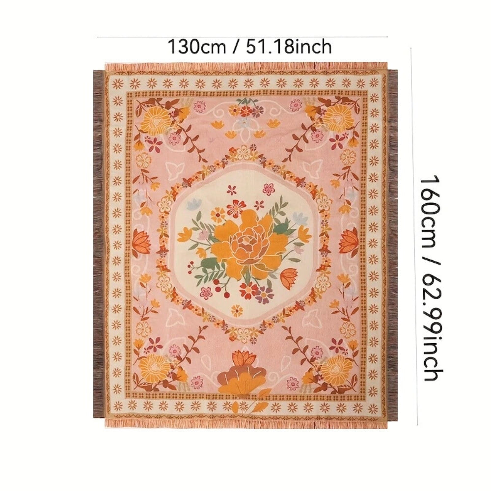 Floral Picnic Blanket – Soft Microfiber Boho Outdoor Throw
