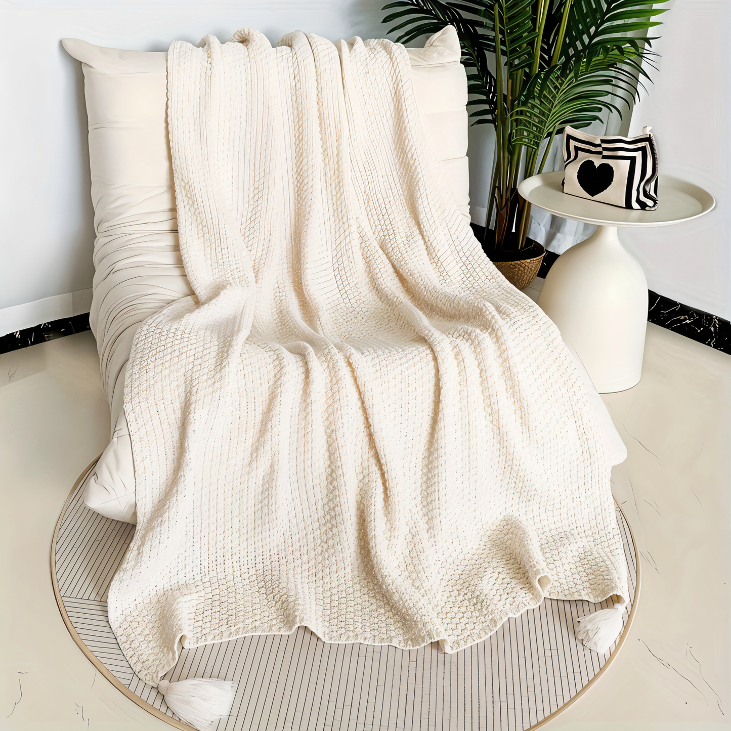 Cozy fleece knit blanket