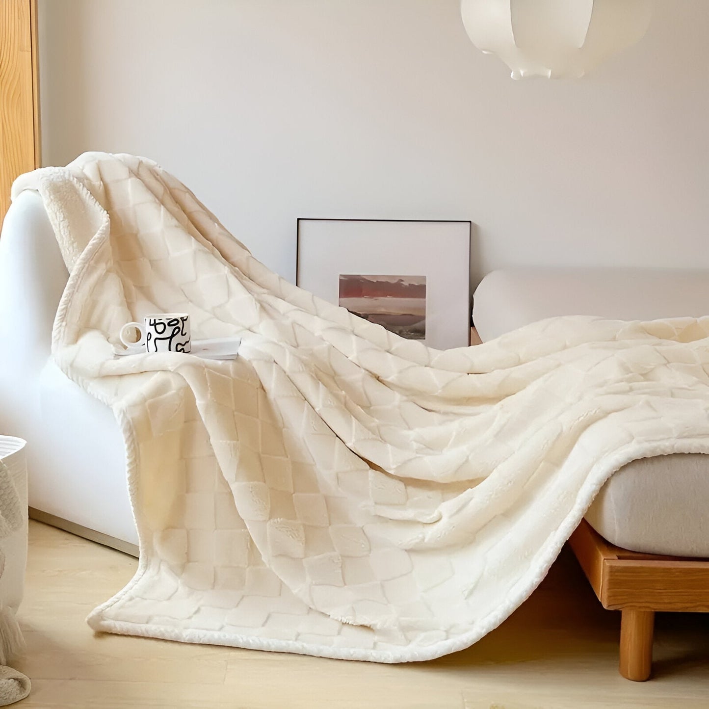 Double-sided thick fleece blanket