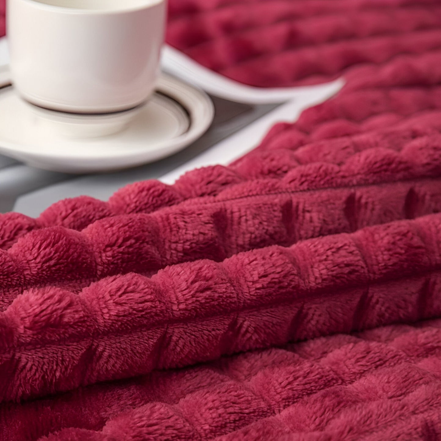 Ultra-fluffy coral fleece blanket