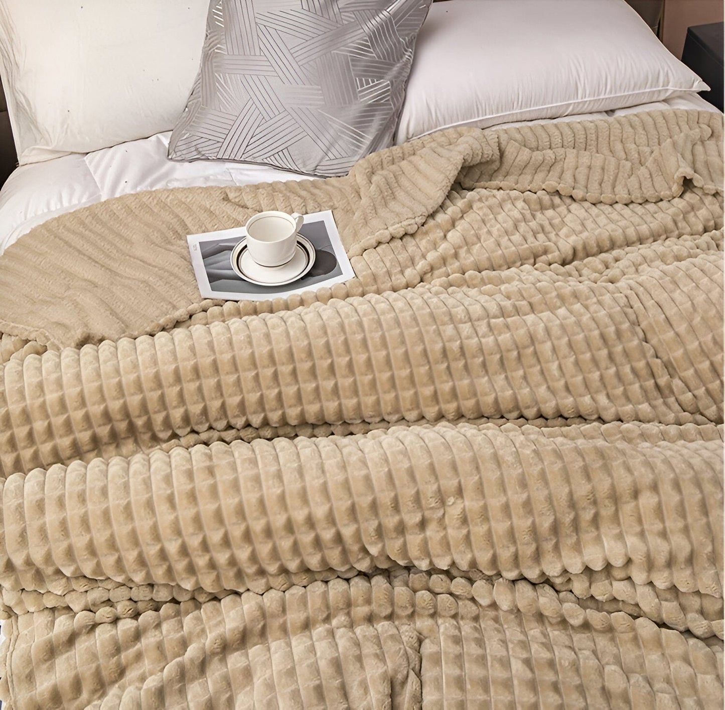 Ultra-fluffy coral fleece blanket