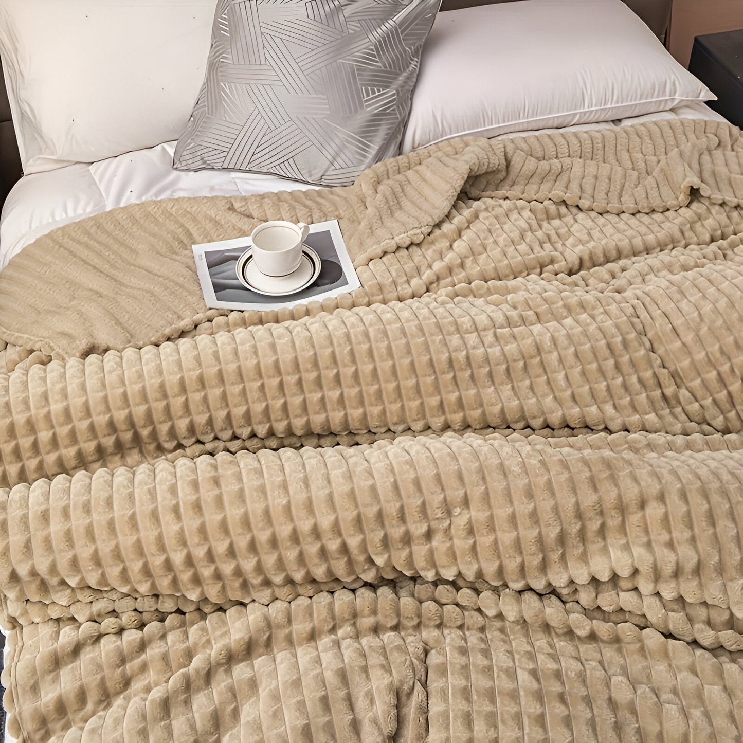 Ultra-fluffy coral fleece blanket