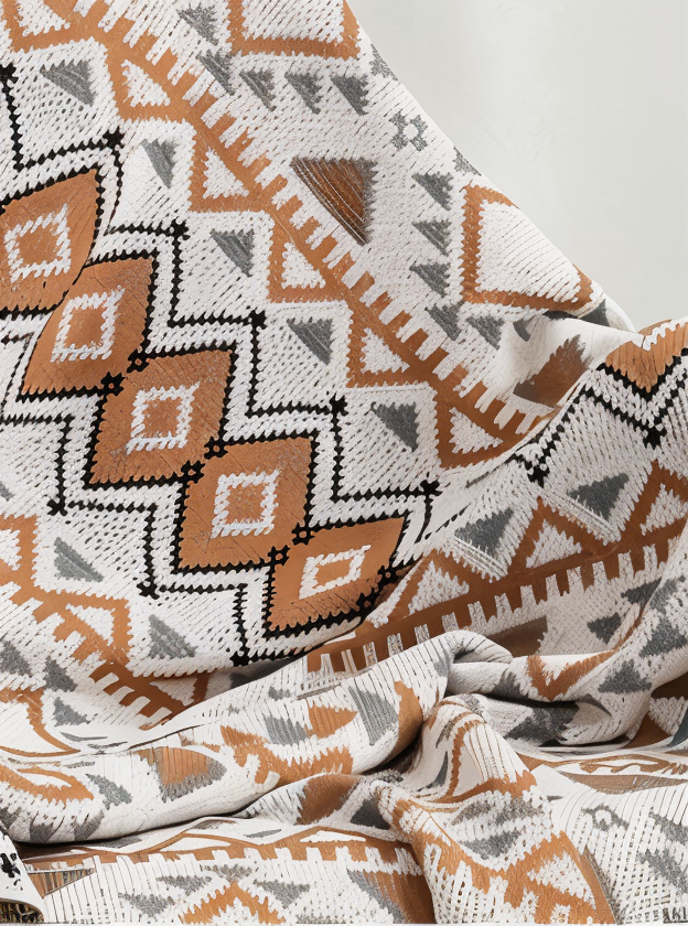 Geometric Boho fleece blanket