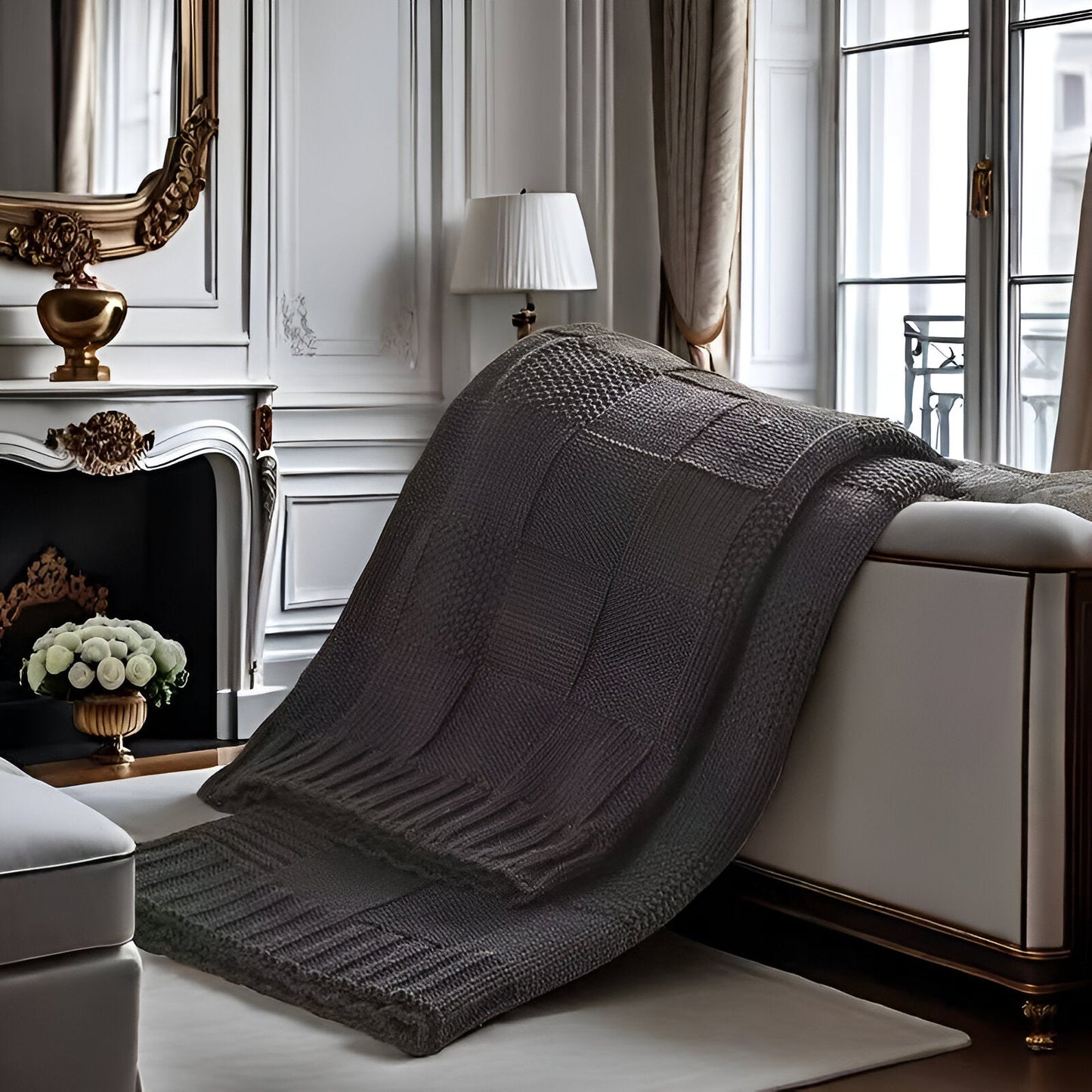 Soft knitted blanket for bed