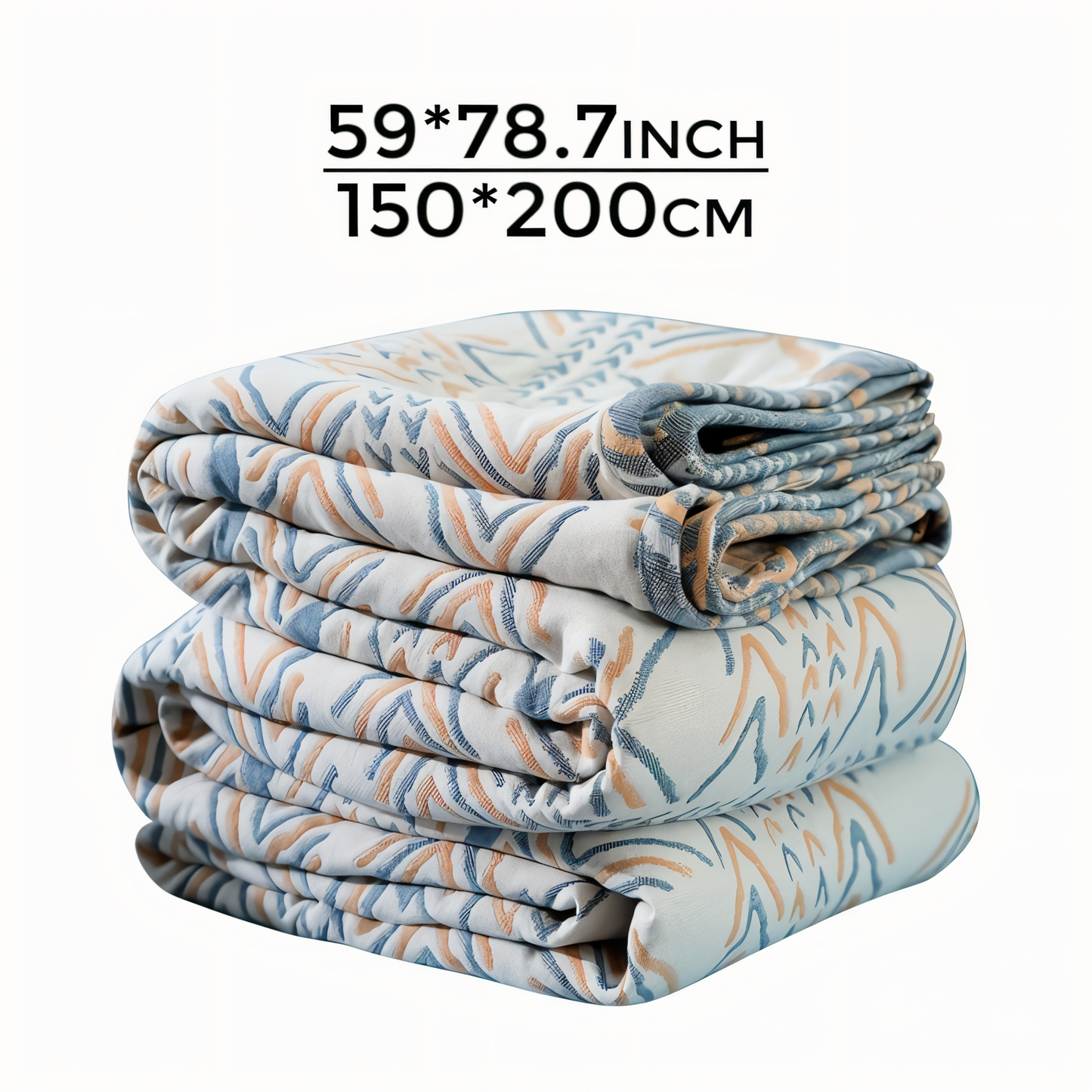 Reversible cotton sofa blanket with twill fleece