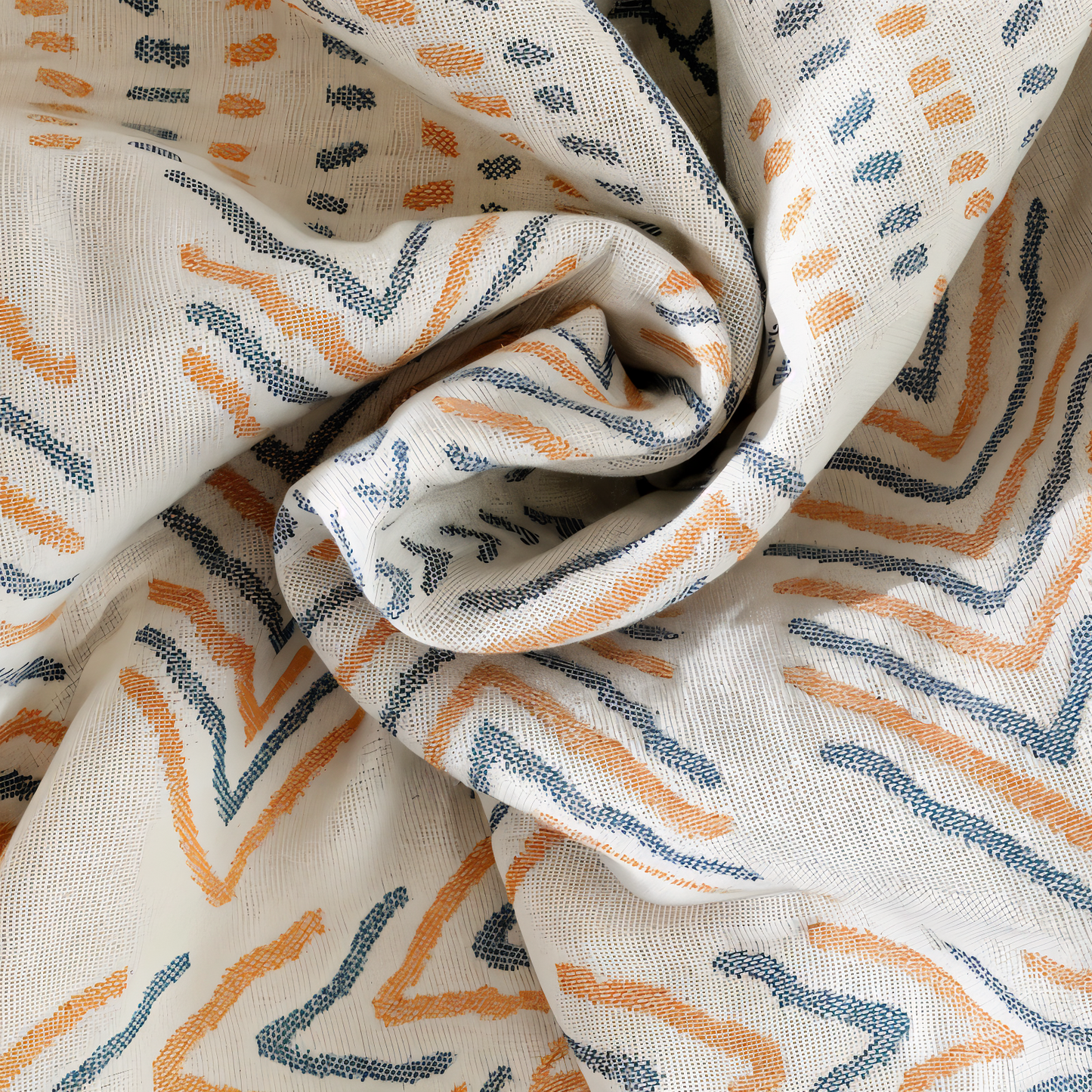 Reversible cotton sofa blanket with twill fleece