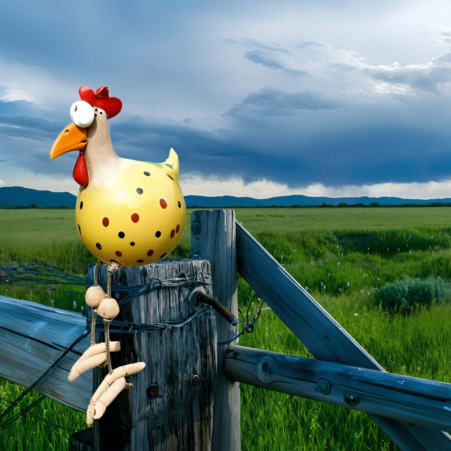 Durable Resin Chicken Statue for Outdoor Garden Decor