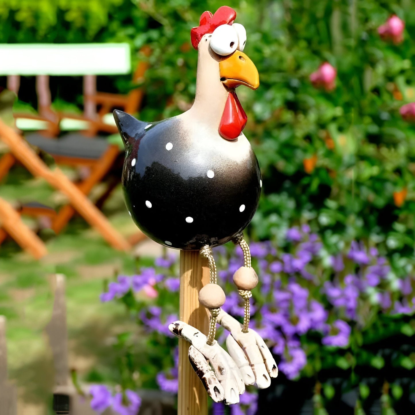 Durable Resin Chicken Statue for Outdoor Garden Decor