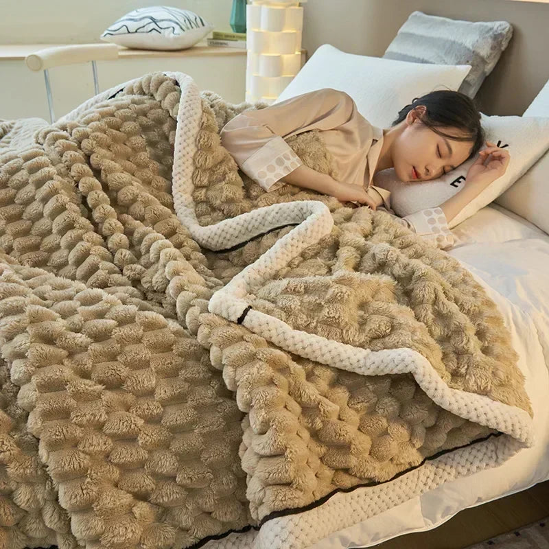 Cozy autumn flannel blanket