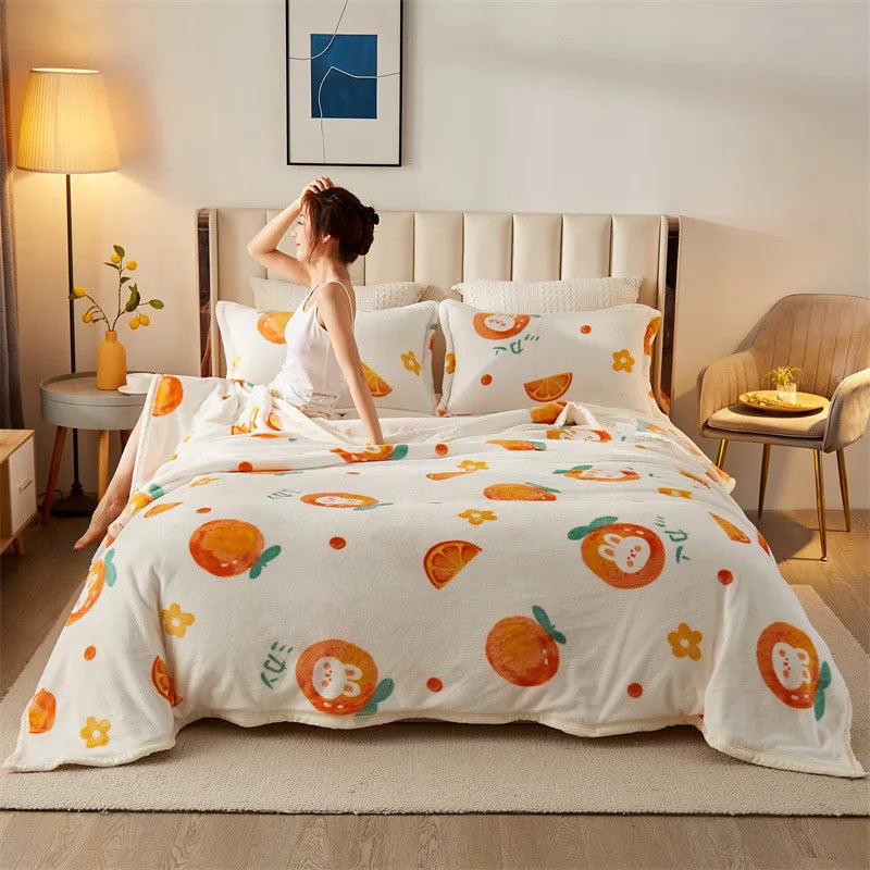 Fluffy floral blanket