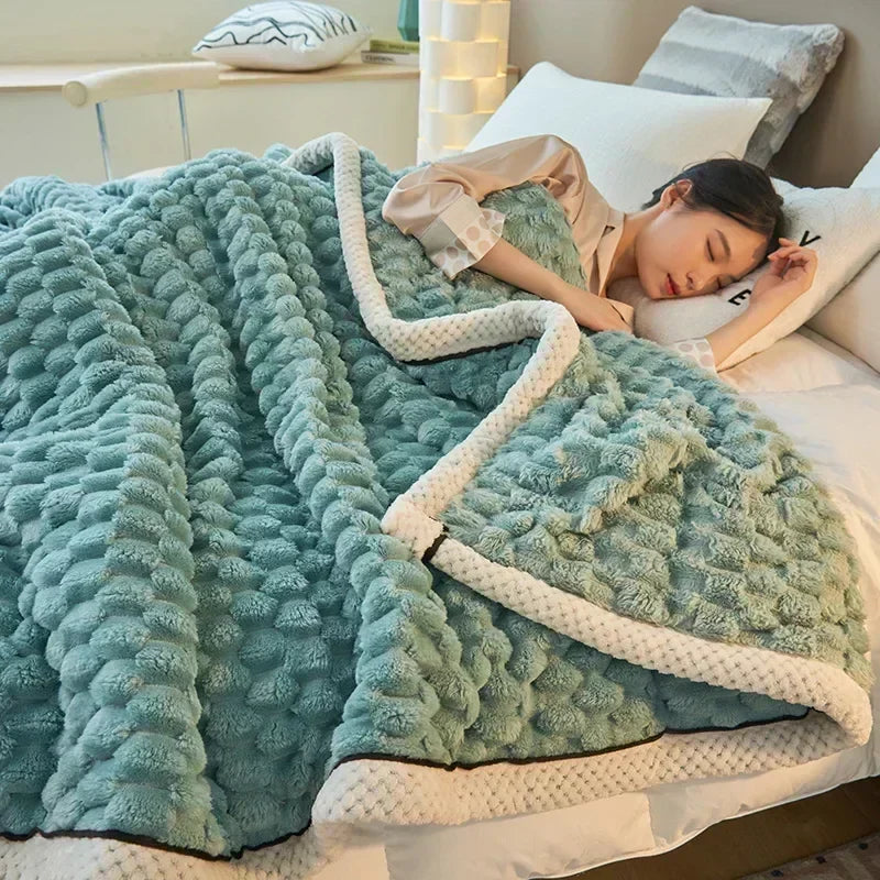 Cozy autumn flannel blanket